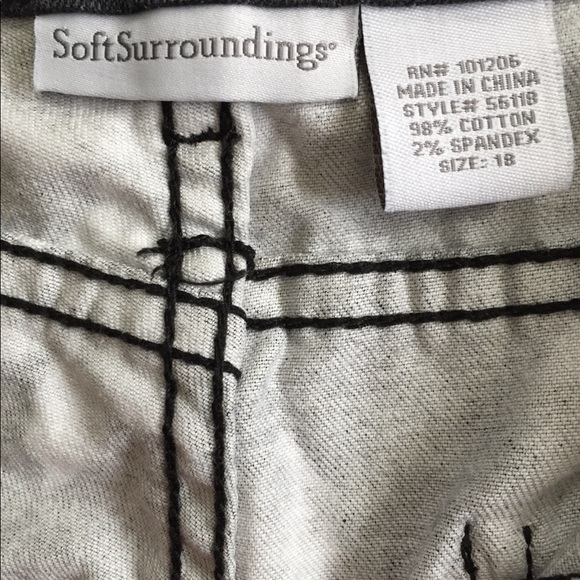 Soft Surroundings 18 Floral Black Jeans w/ Stretch - Picture 4 of 6